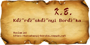 Köröskényi Boróka névjegykártya
